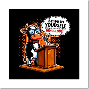 Cow Lover Retro Funny Quotes Posters and Art